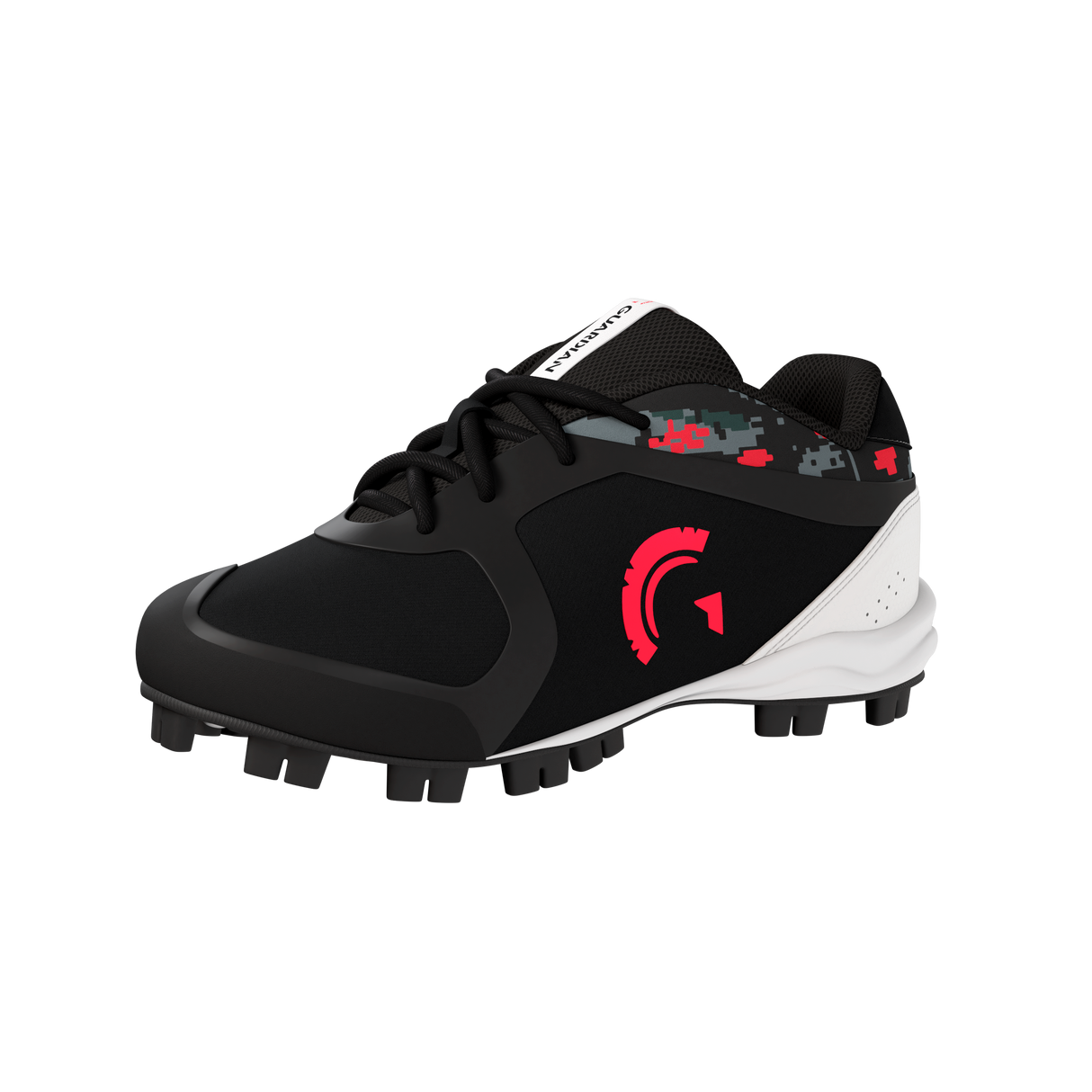 Blaze Youth Low Top Rubber Molded Baseball and Softball Cleats (Black/Red)