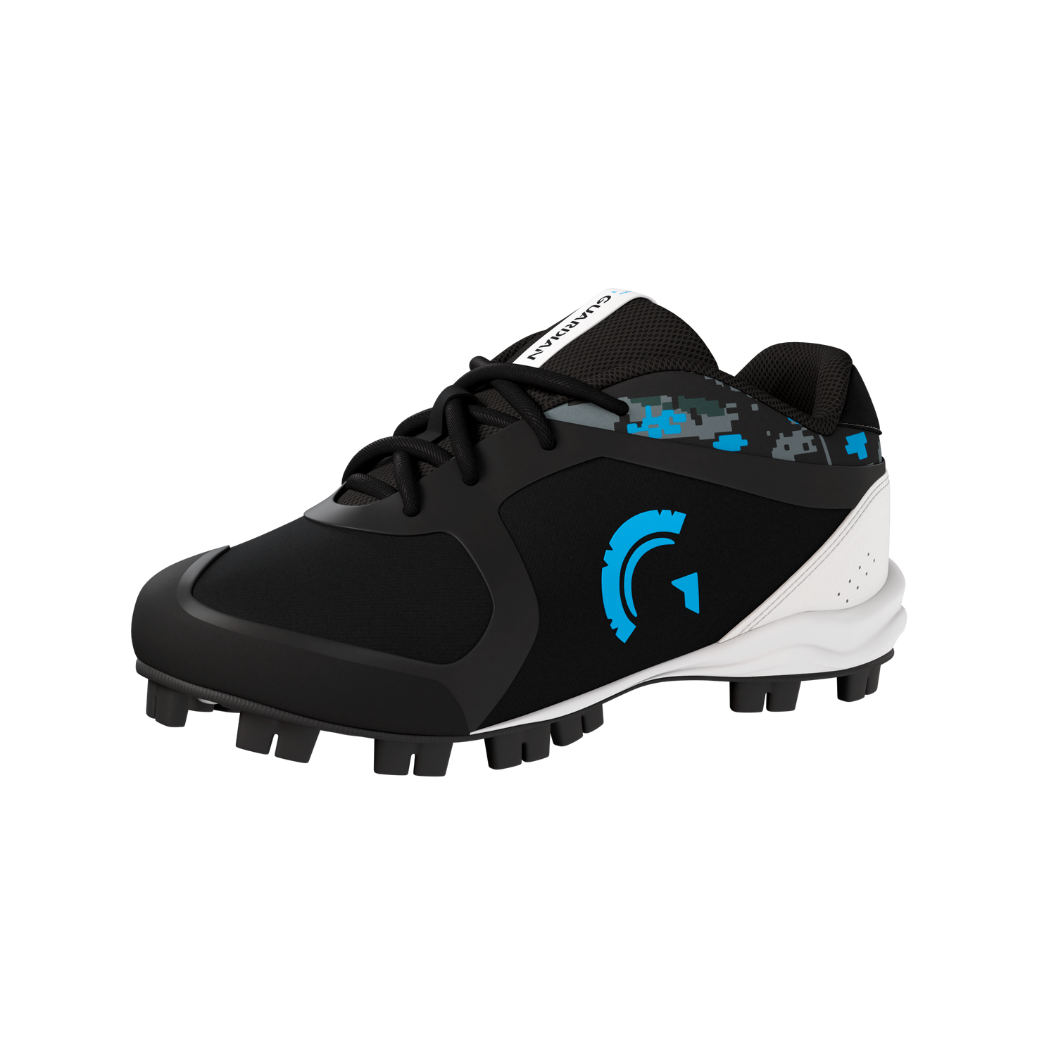 Blaze Youth Low Top Rubber Molded Baseball and Softball Cleats (Black/Royal/White)