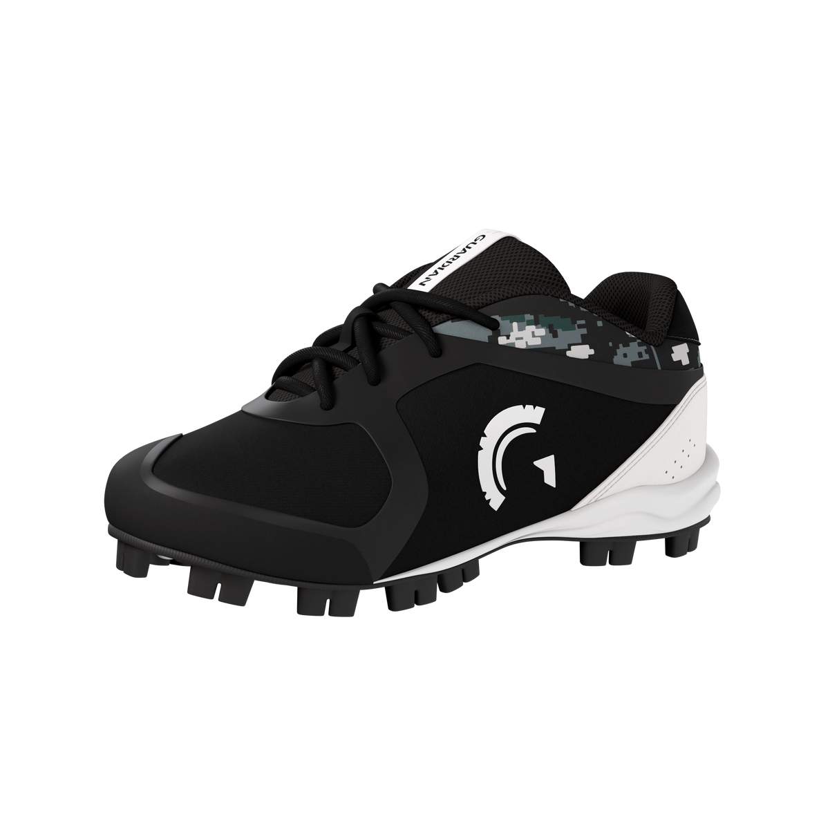 Blaze Youth Low Top Rubber Molded Baseball and Softball Cleats (Black/Grey/White)