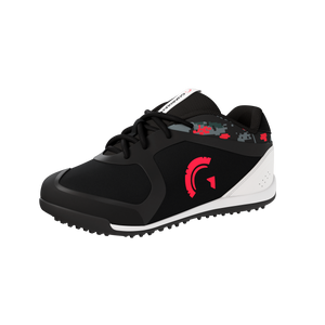 Bolt Youth Low Top Turf Baseball and Softball Shoes (Black/Red)