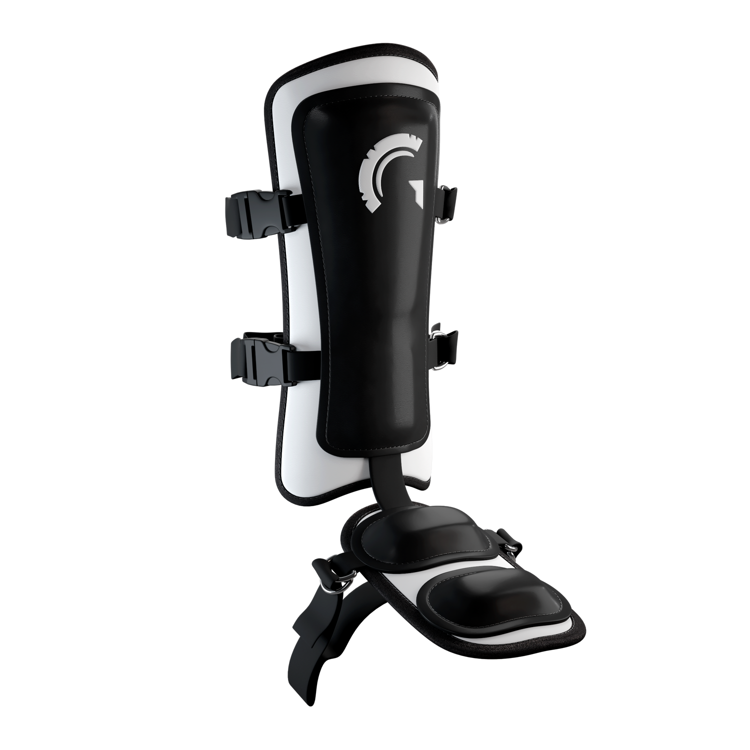 Guardian Legion Hard Shell Pro Baseball Leg Guard (Black White)