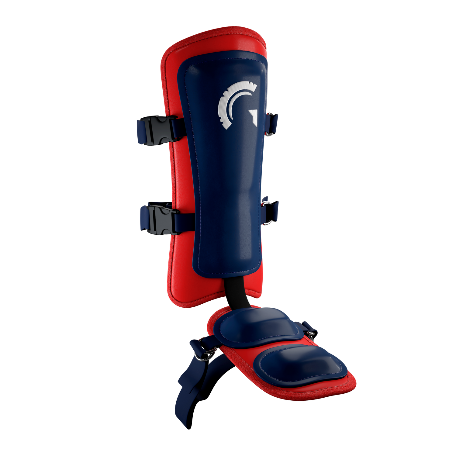Guardian Legion Hard Shell Pro Baseball Leg Guard (Navy Red)