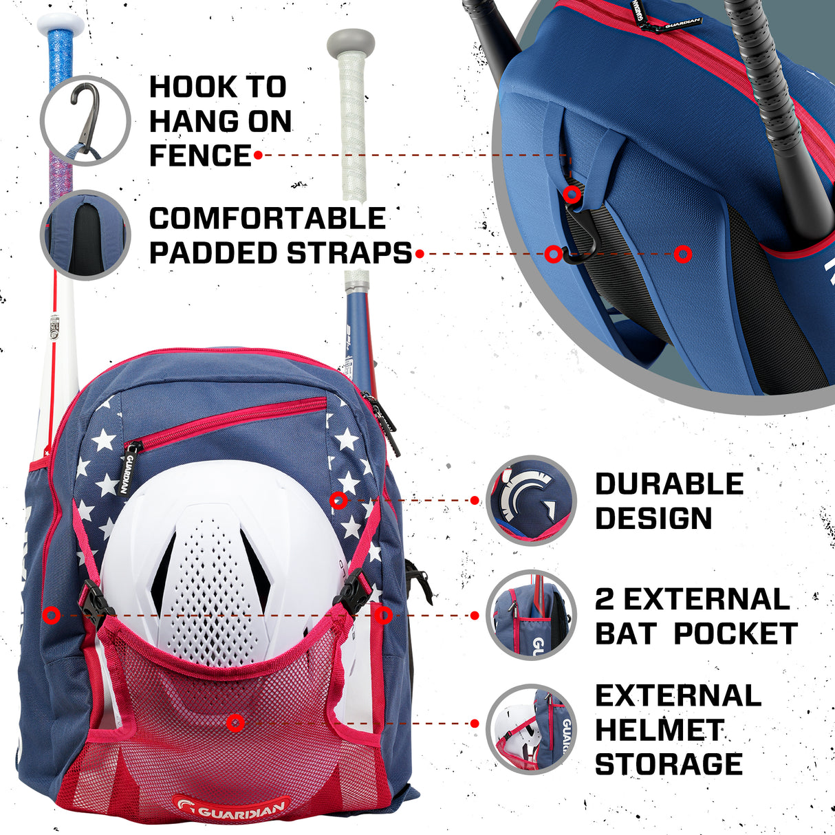 Guardian Baseball Rookie Youth Baseball Bat Bag - Boys or Girls (USA)