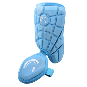 Guardian Baseball Batters Protective Batting Leg Guard Adjustable, Youth and Adult, Columbia Blue/White