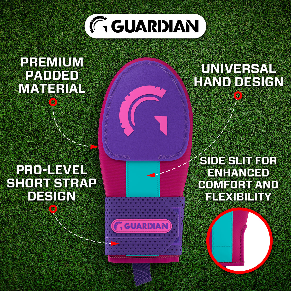 Guardian Baseball Sliding Mitt (Miami Vice Pink Purple Blue)