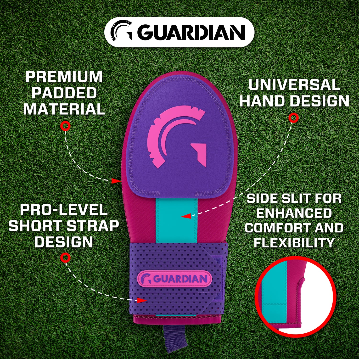 Guardian Baseball Sliding Mitt (Miami Vice Pink Purple Blue)