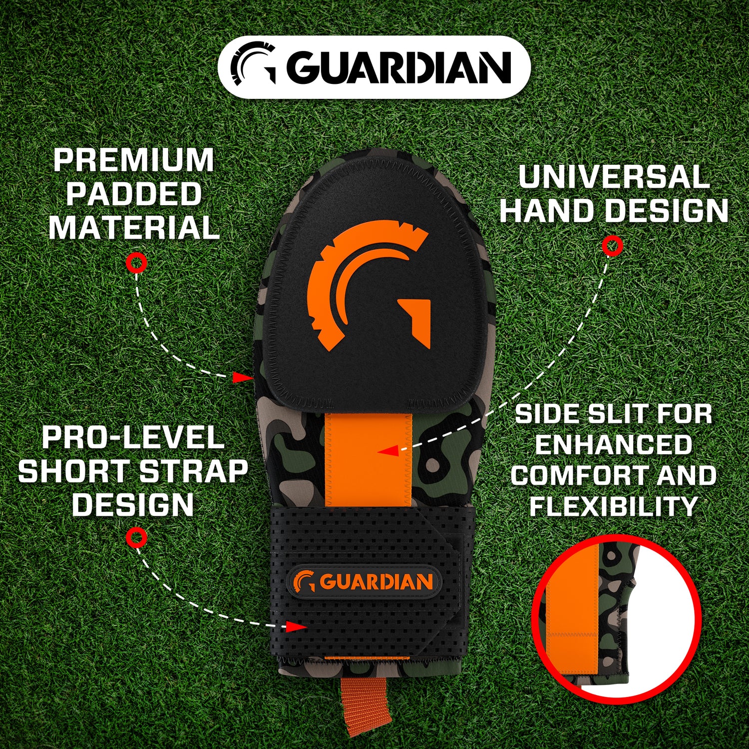 Guardian Baseball Sliding Mitt (Young Dolph Inspired Camo/Orange)