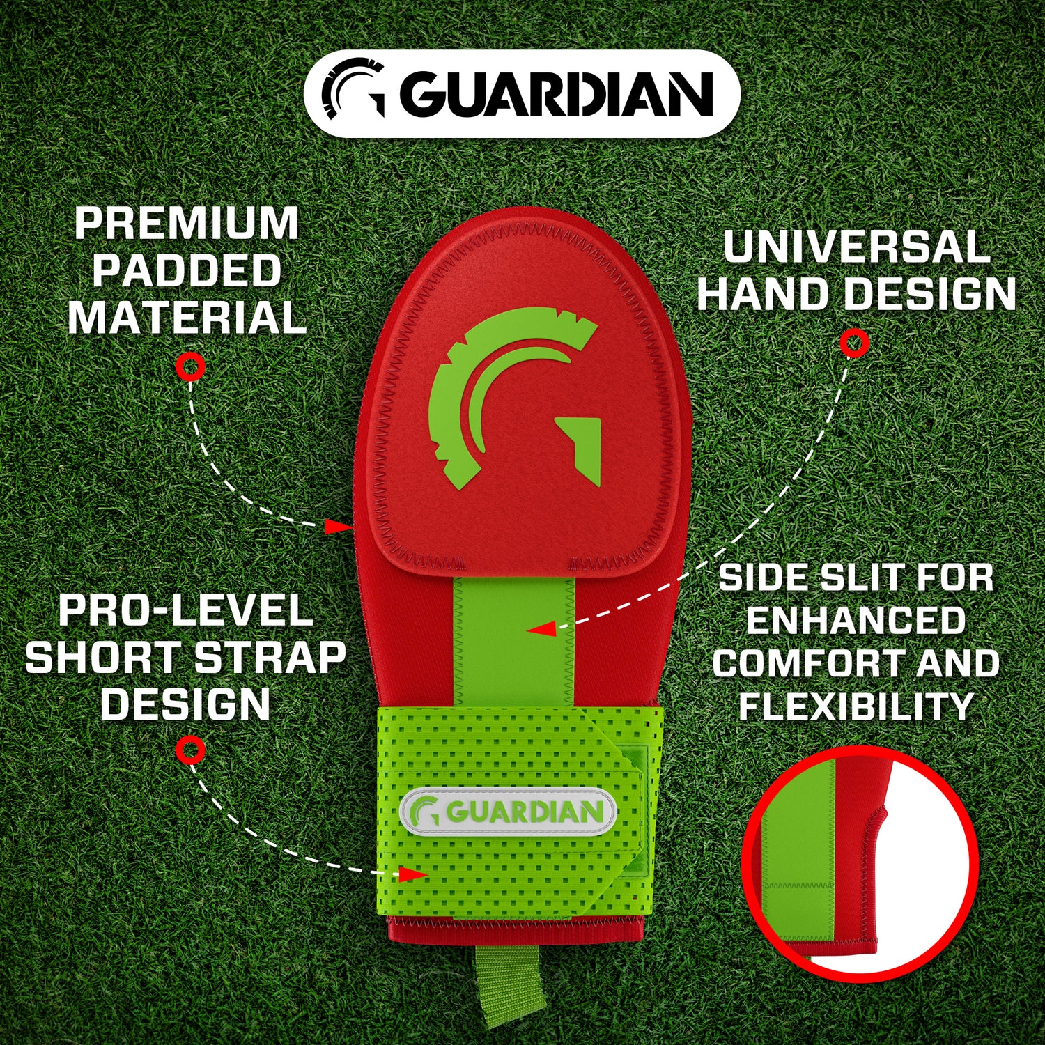 Guardian Baseball Sliding Mitt (Red Neon/Lime)