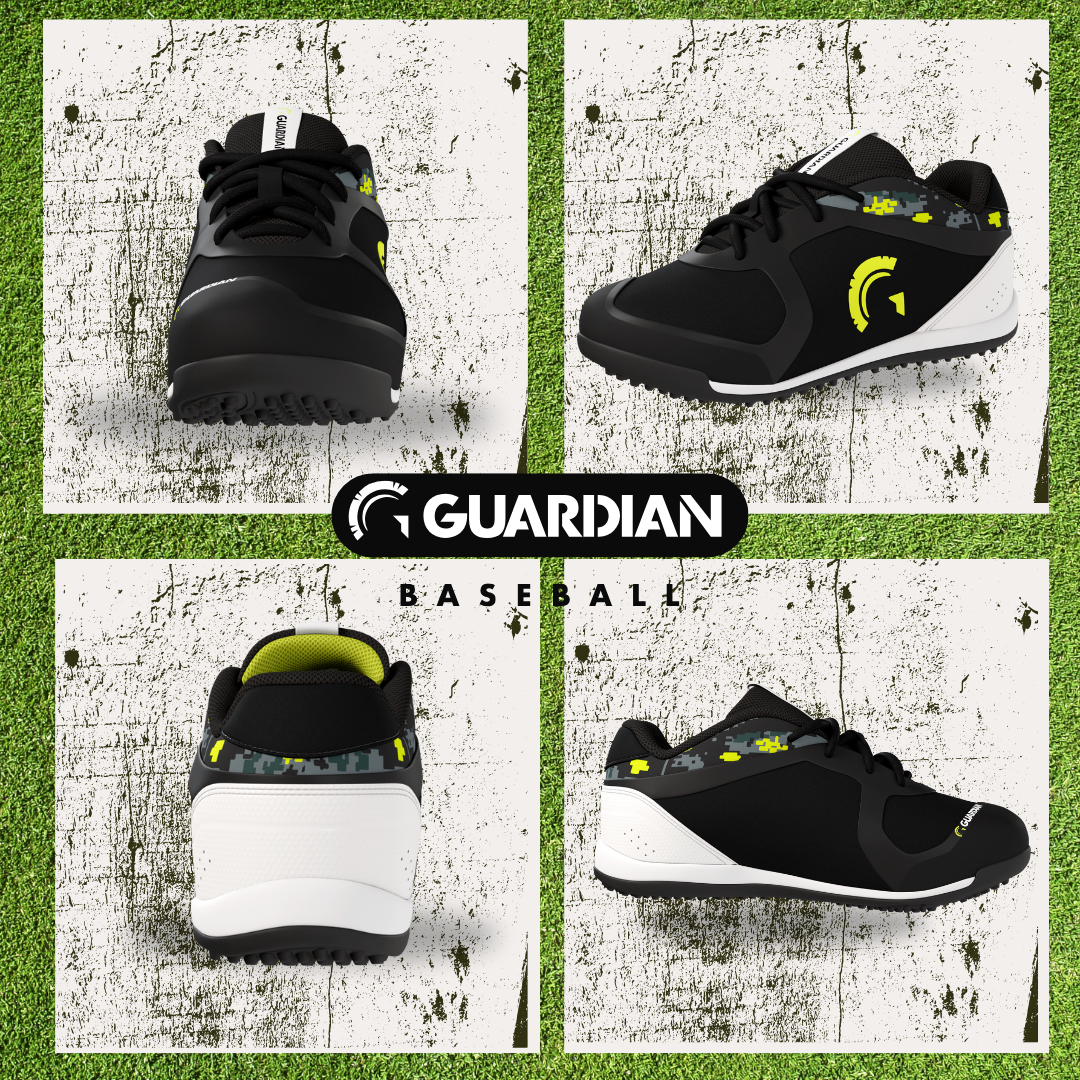 Bolt Youth Low Top Turf Baseball and Softball Shoes (Black/Volt)