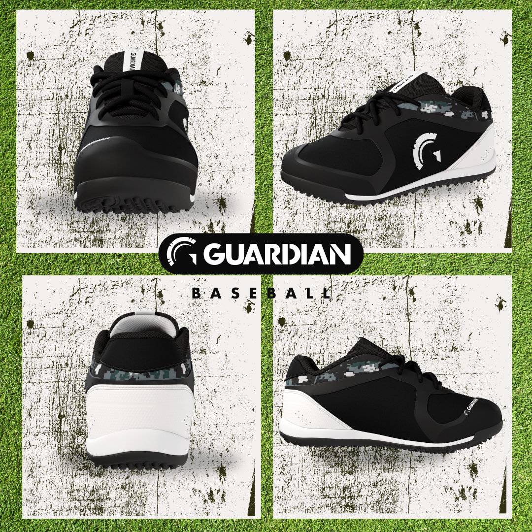 Bolt Youth Low Top Turf Baseball and Softball Shoes (Black/Grey)