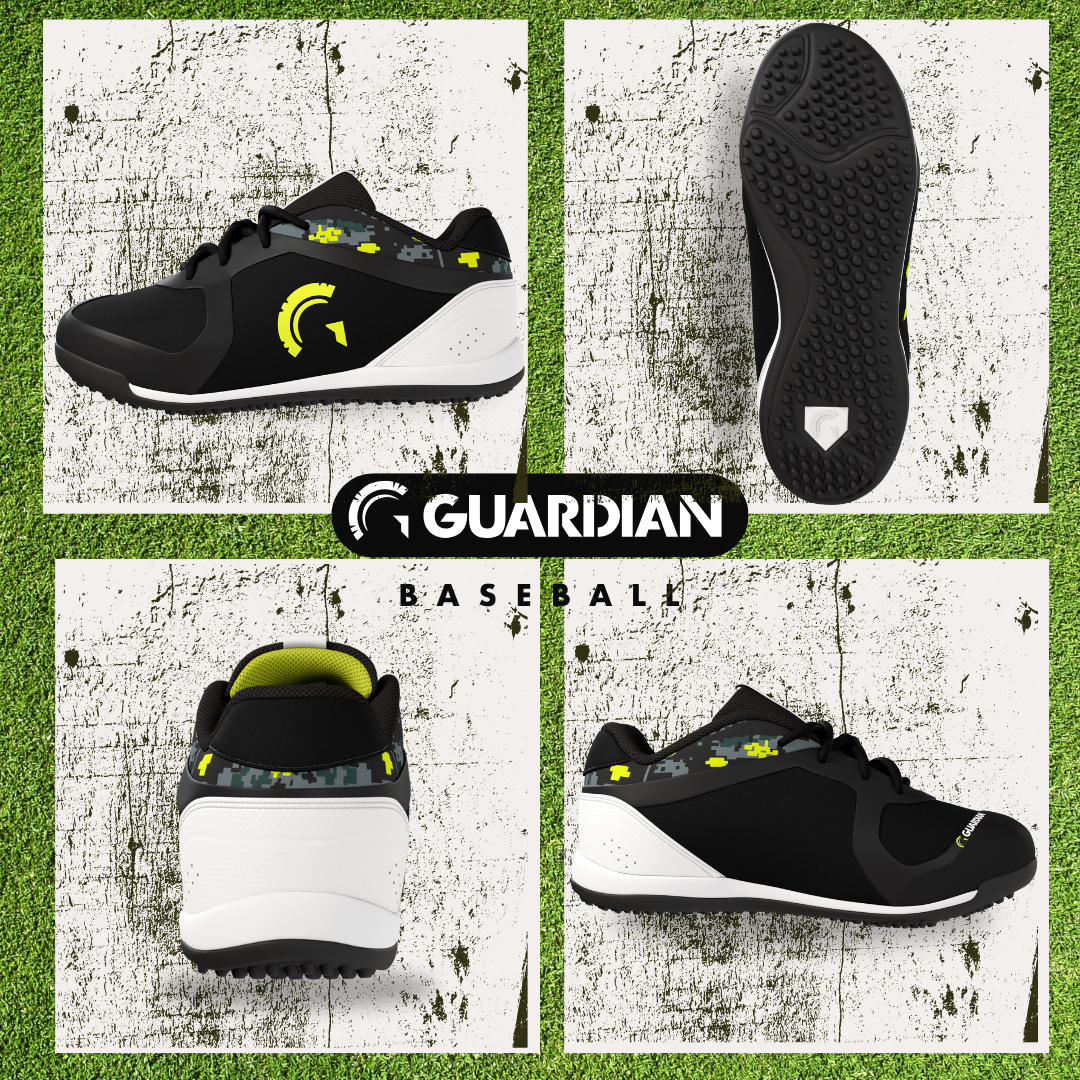 Bolt Youth Low Top Turf Baseball and Softball Shoes (Black/Volt)