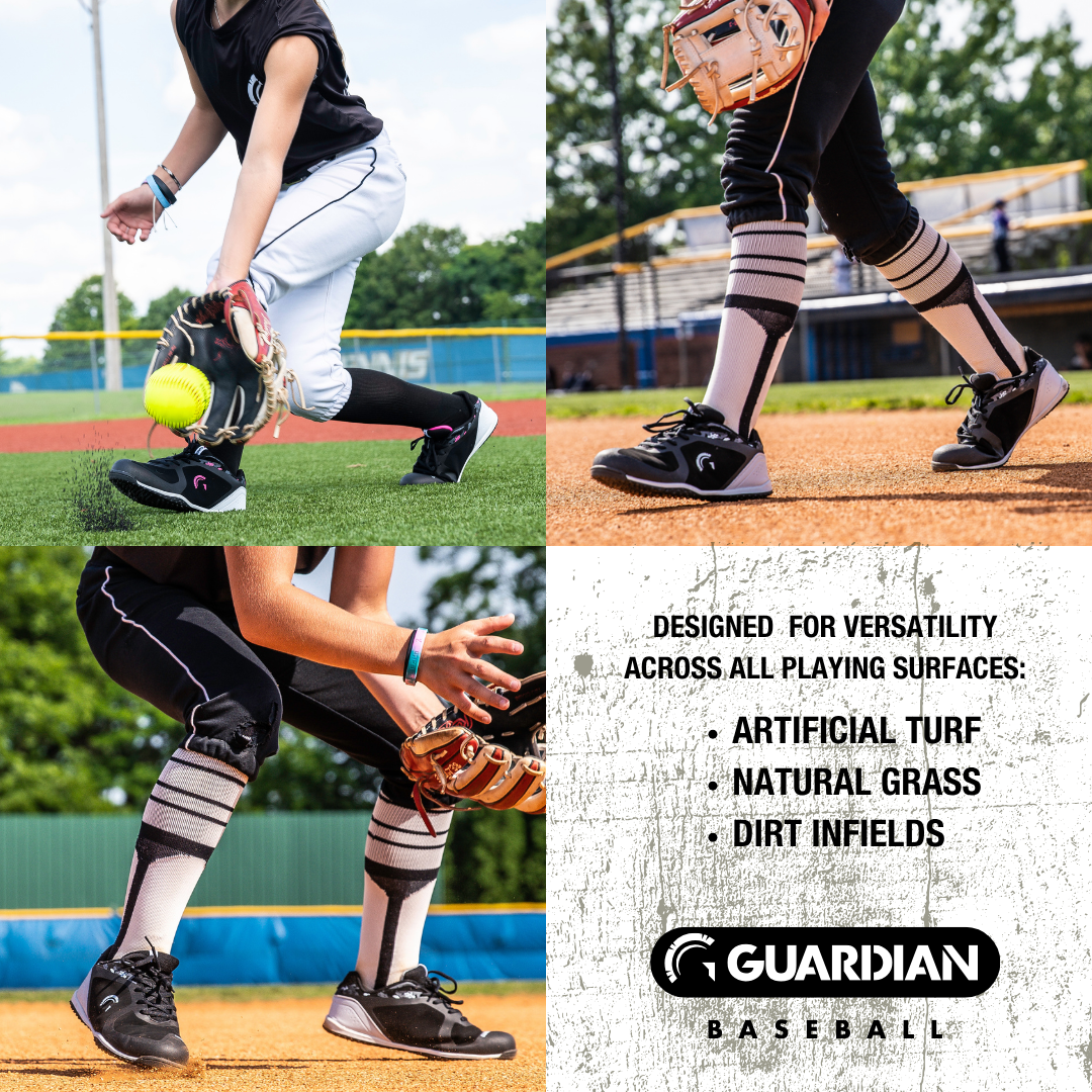 Bolt Youth Low Top Turf Baseball and Softball Shoes (Black/Grey)