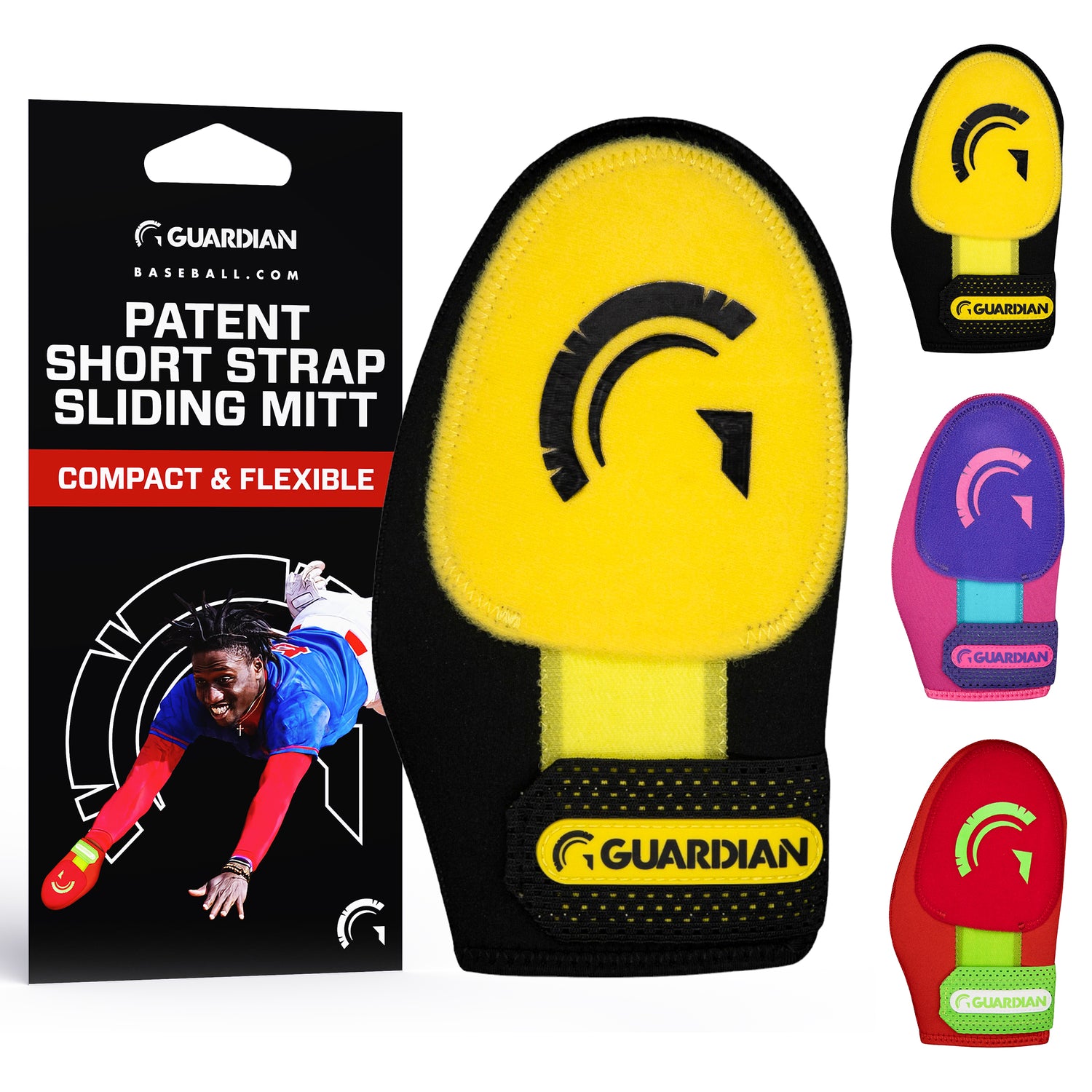 Guardian Baseball Short Baseball Softball Sliding Mitt (Black Yellow)