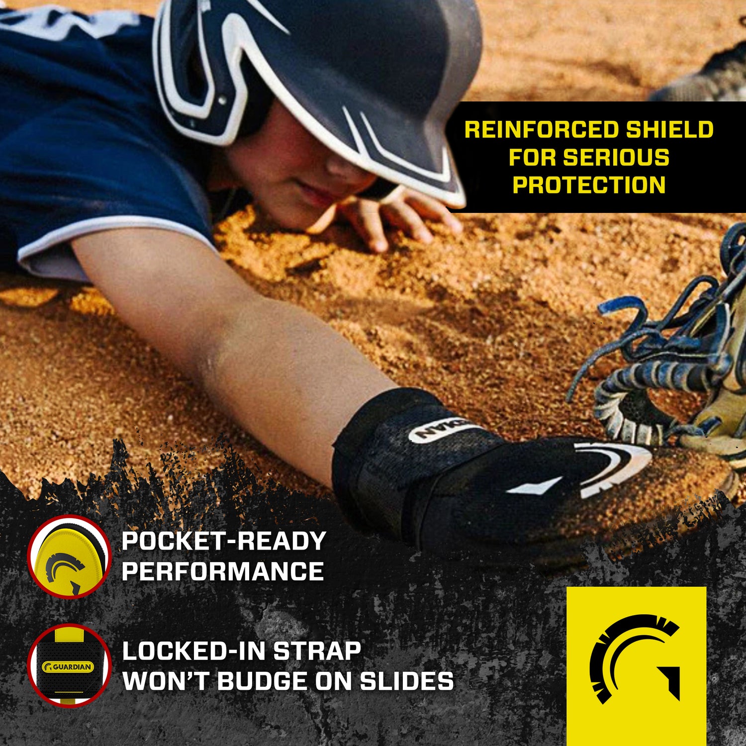 Guardian Baseball Sliding Mitt (Black/Yellow)