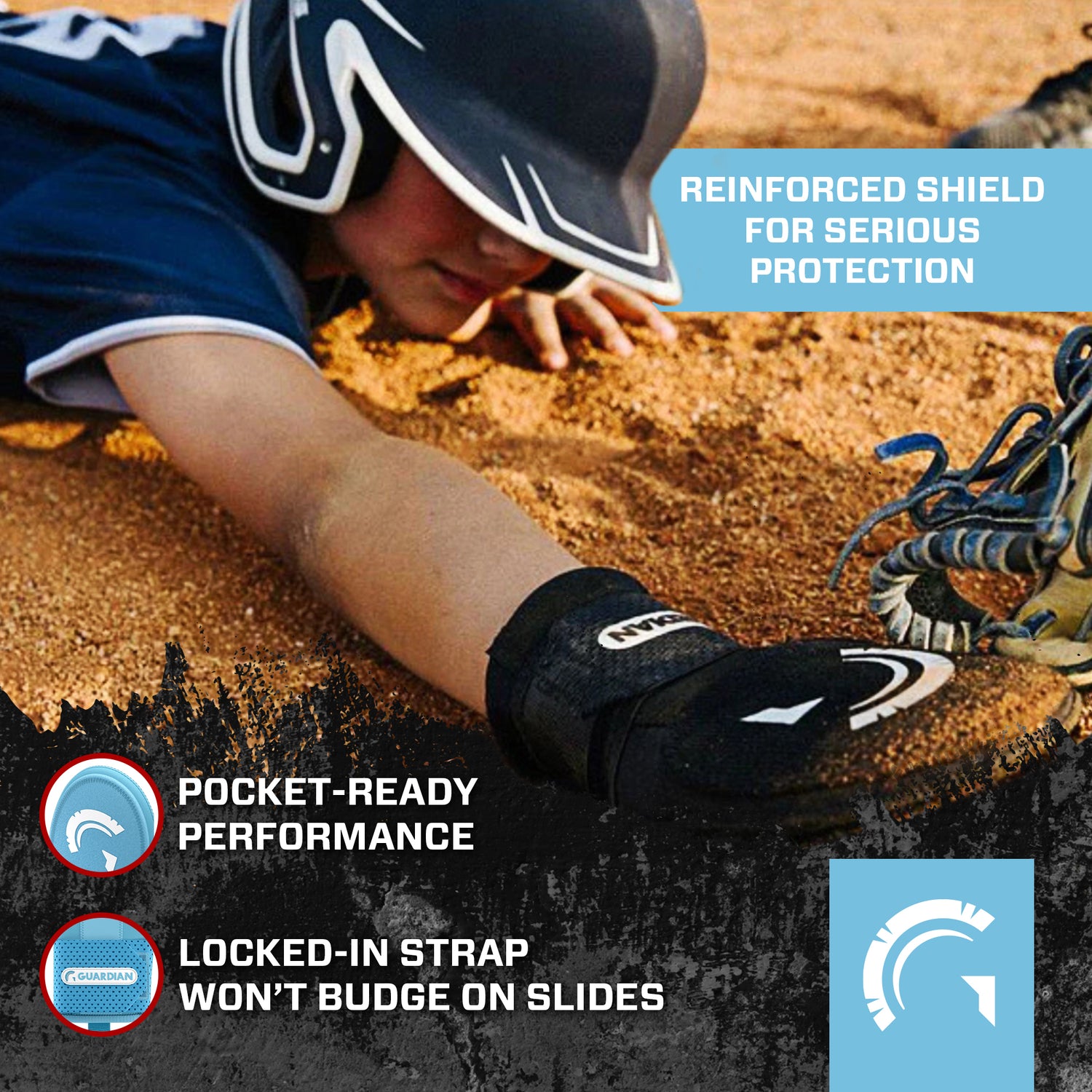 Guardian Baseball Sliding Mitt (Columbia Blue)