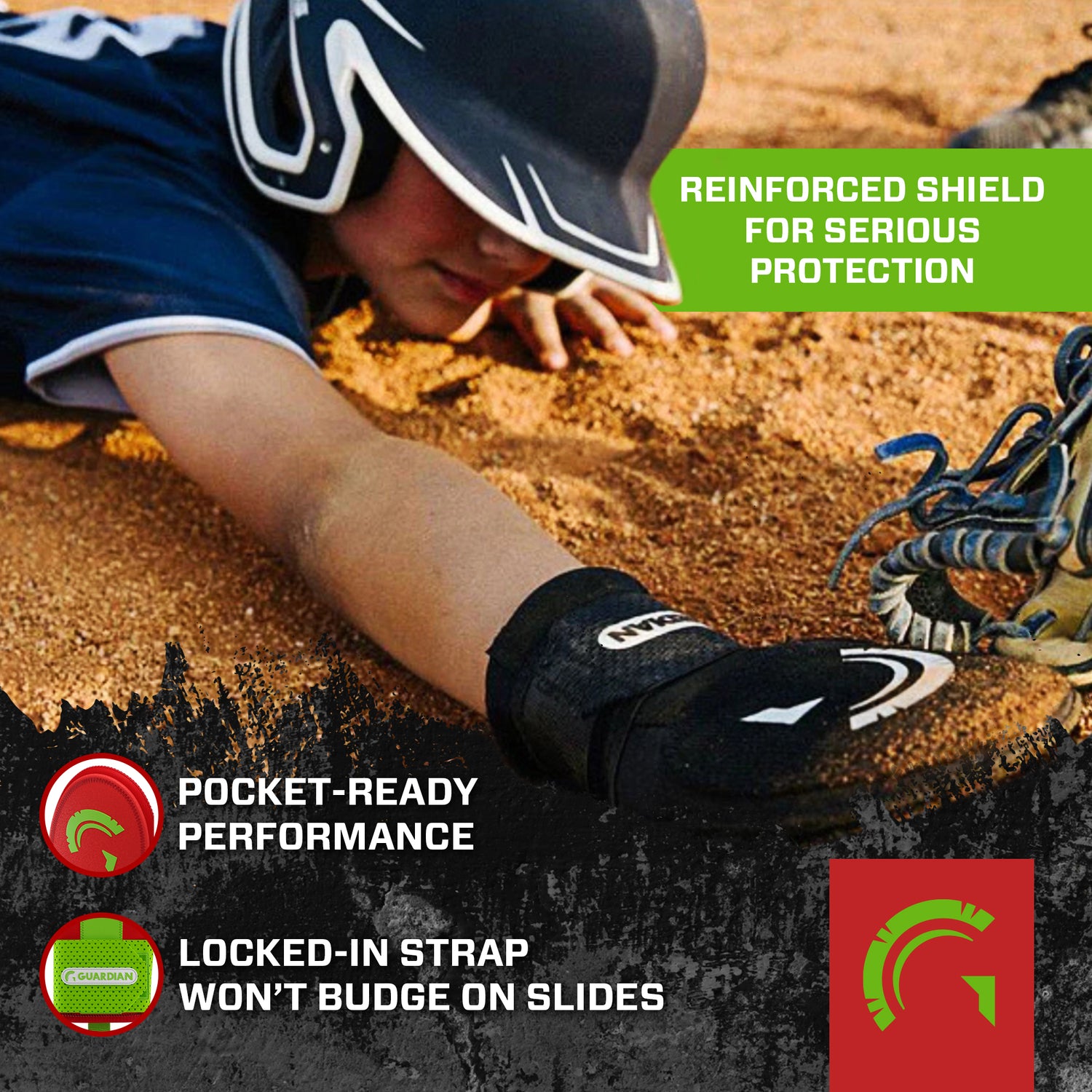 Guardian Baseball Sliding Mitt (Red Neon/Lime)