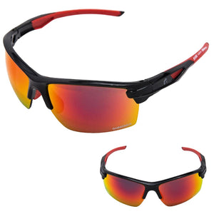 Guardian Baseball Diamond Ray Beams Adult Shield Sunglasses with Case (Black/Red)