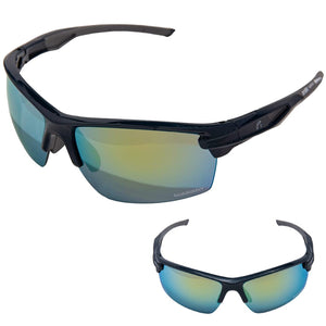 Guardian Baseball Diamond Ray Beams Adult Shield Sunglasses with Case (Navy/Grey/Clear Blue)