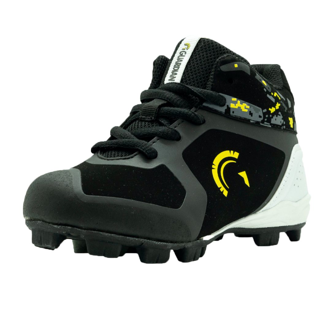 Blaze Youth Hi Top Rubber Baseball and Softball Cleats (Black/Volt) Guardian Baseball