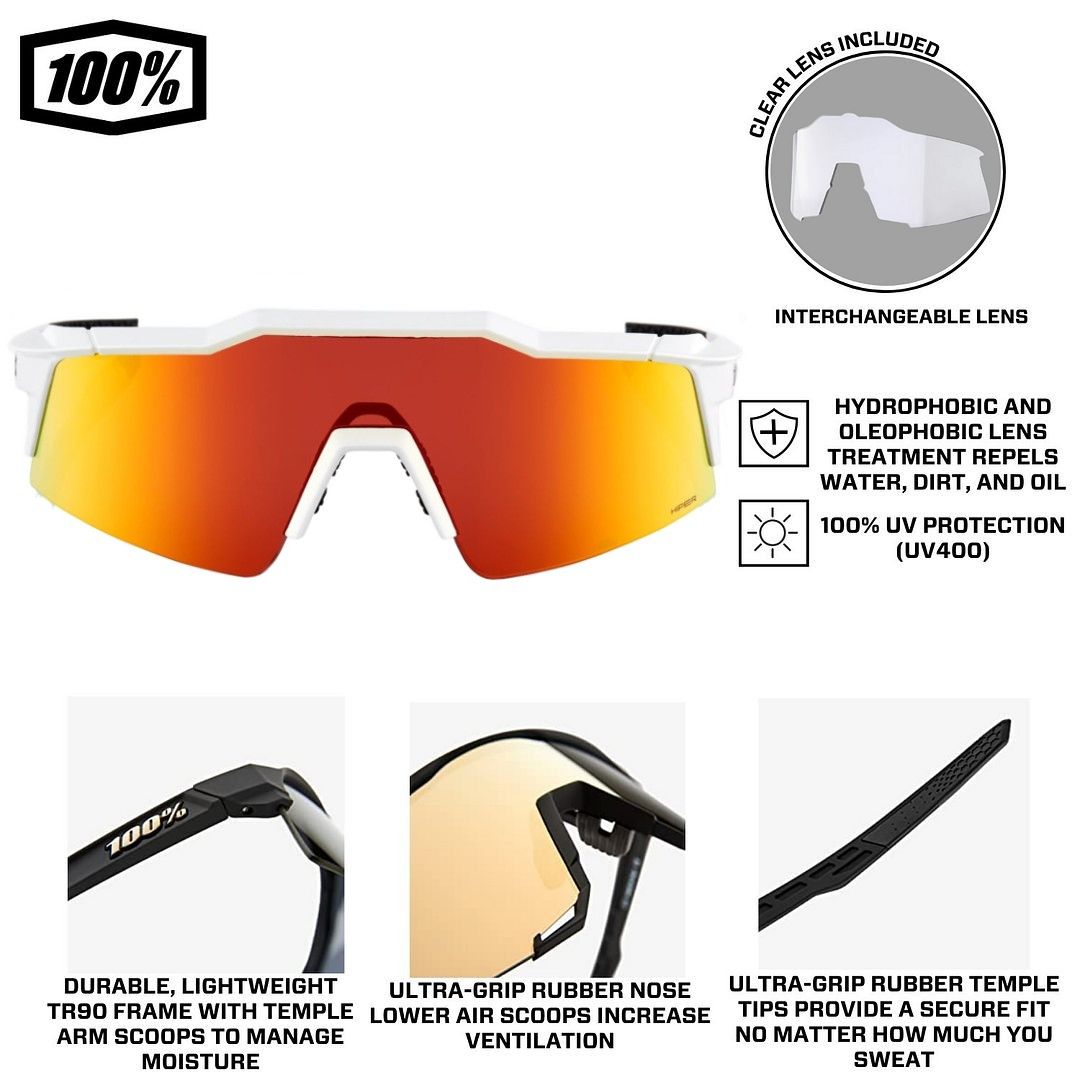 100% Speedcraft SL Performance Vented Baseball Sport Sunglasses 