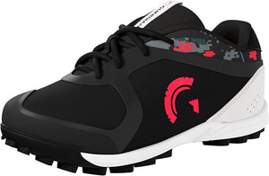 Bolt Youth Low Top Turf Baseball and Softball Shoes (Black/Red)
