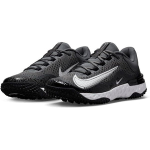 Nike Men's Alpha Huarache Elite 4 Baseball Turf Shoes Cleats (Black/Grey)
