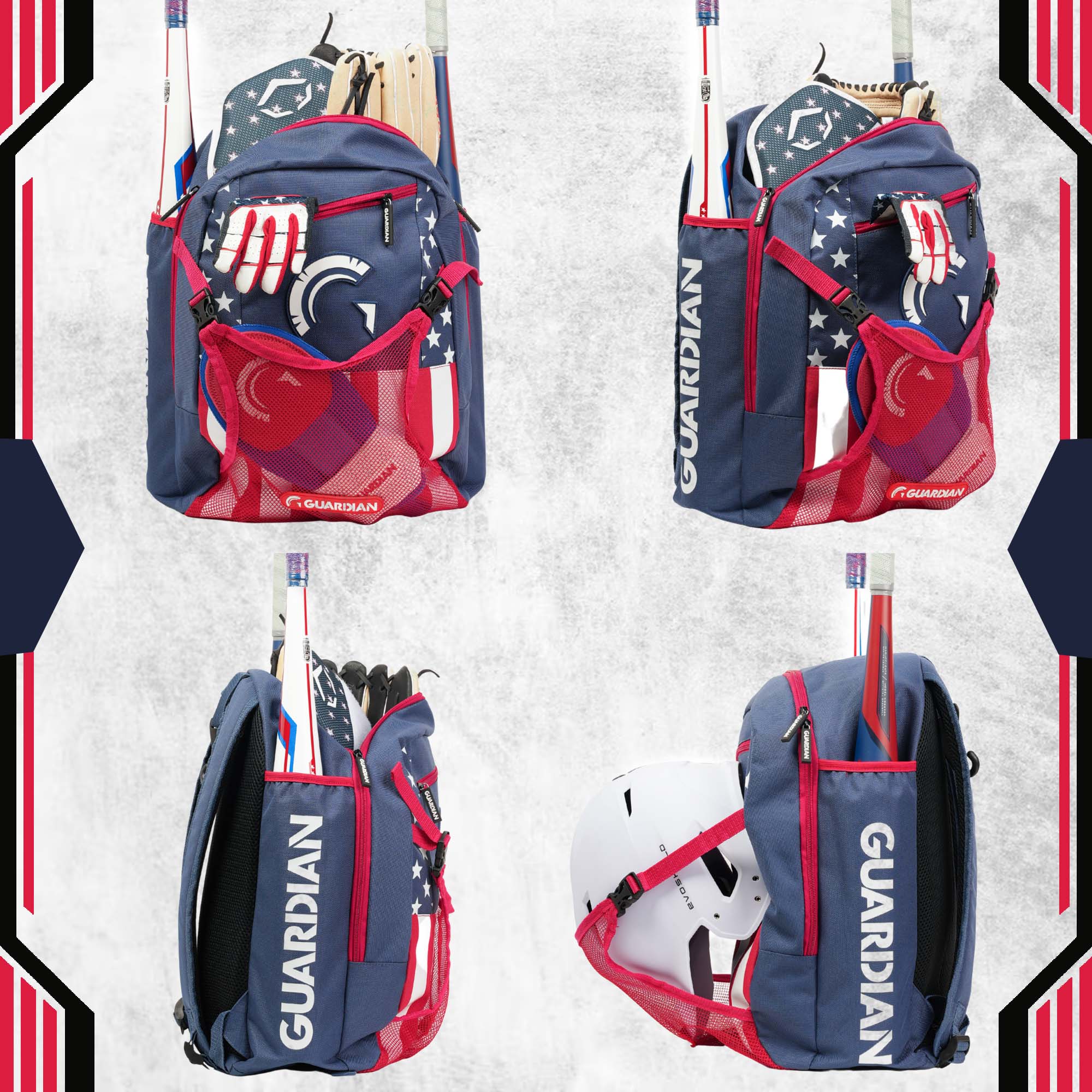 Youth Baseball and Softball Bag Backpack Batting Bag T Ball