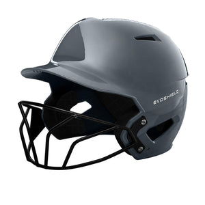 EvoShield XVT Luxe Fitted Softball Batting Helmet With Mask (Charcoal)