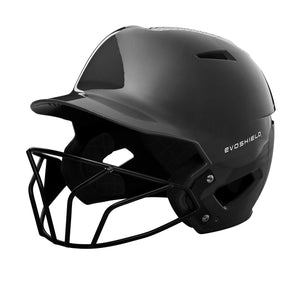 EvoShield XVT Luxe Fitted Softball Batting Helmet With Mask (Black)