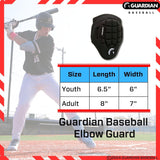 Guardian Adult Elbow Guard & Leg Guard - Baseball Protective Gear KIT (Black)