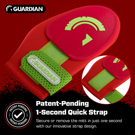 Guardian Baseball Short Baseball Softball Sliding Mitt (Red Neon Green)