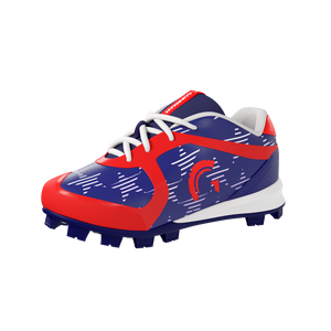 Blaze Youth Low Top Rubber Molded Baseball and Softball Cleats (USA Stars Red/Blue)