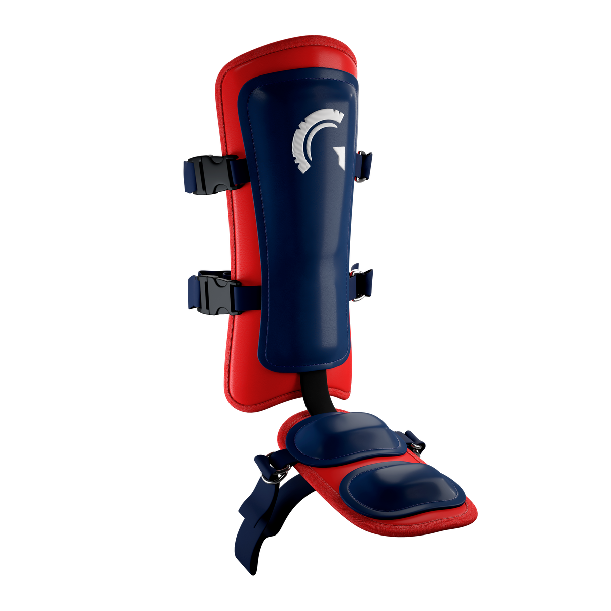 Guardian Legion Hard Shell Pro Baseball Leg Guard (Navy Red)