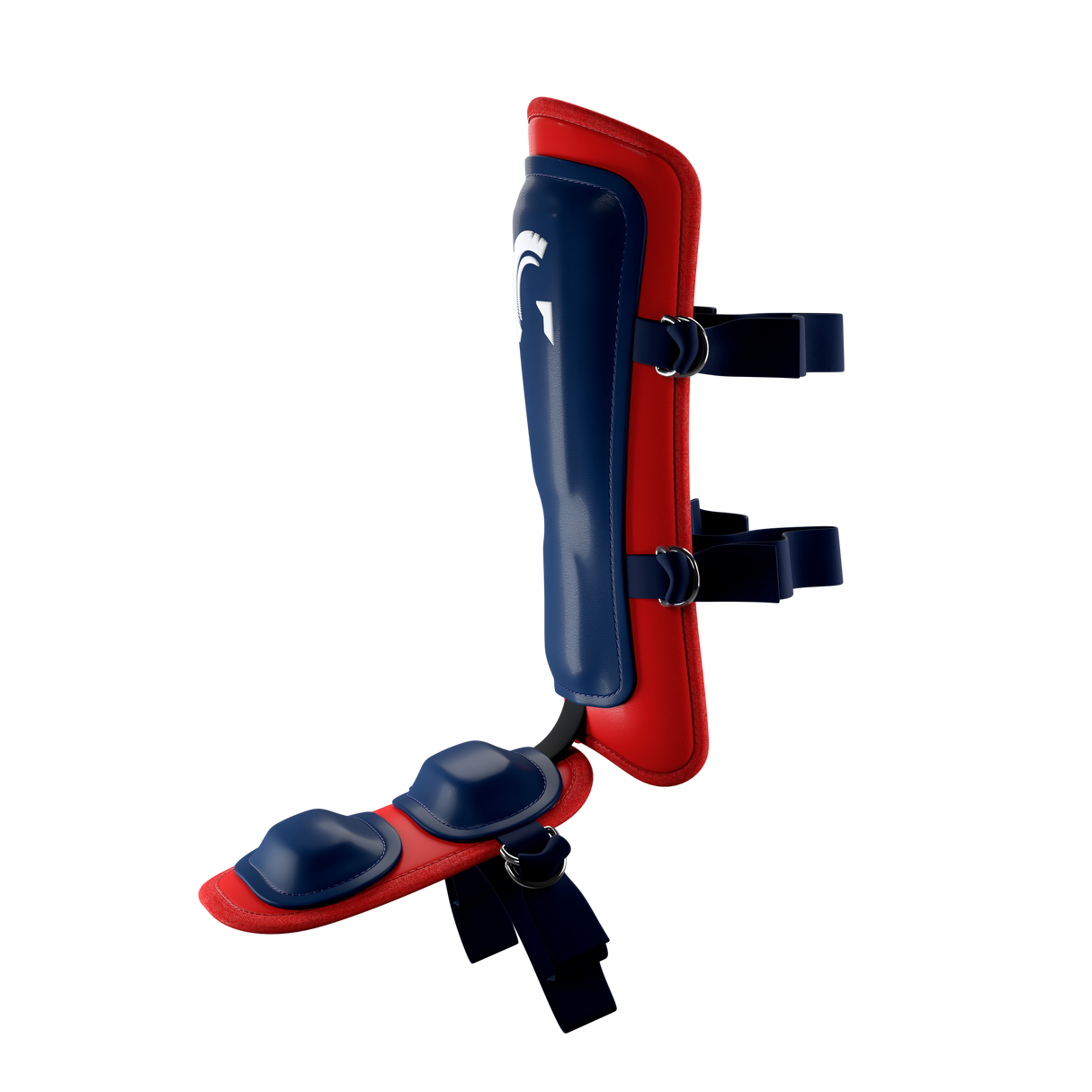 Guardian Legion Hard Shell Pro Baseball Leg Guard (Navy Red)