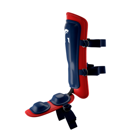 Guardian Legion Hard Shell Pro Baseball Leg Guard (Navy Red)