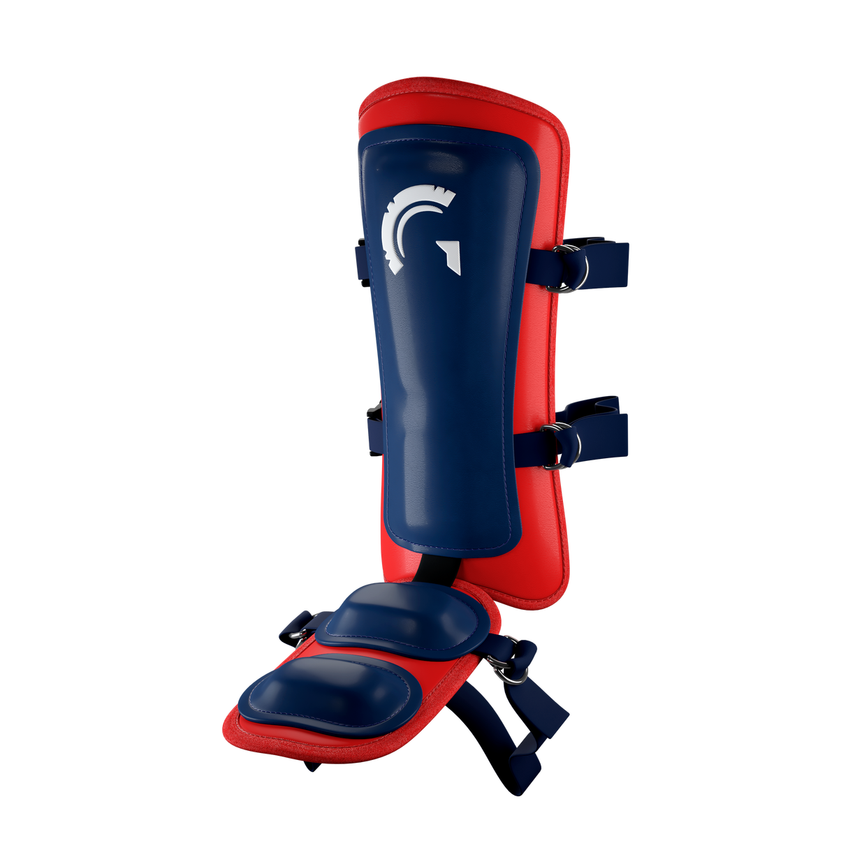 Guardian Legion Hard Shell Pro Baseball Leg Guard (Navy Red)