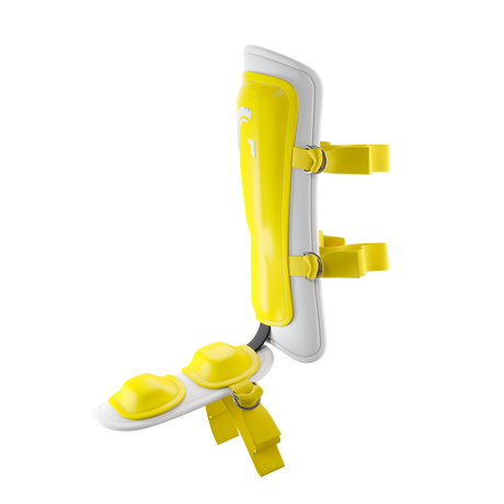 Guardian Legion Hard Shell Pro Baseball Leg Guard (Yellow White)