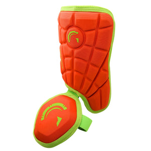 Guardian Baseball Batters Protective Batting Leg Guard Adjustable, Youth and Adult, Neon Coral/Lime