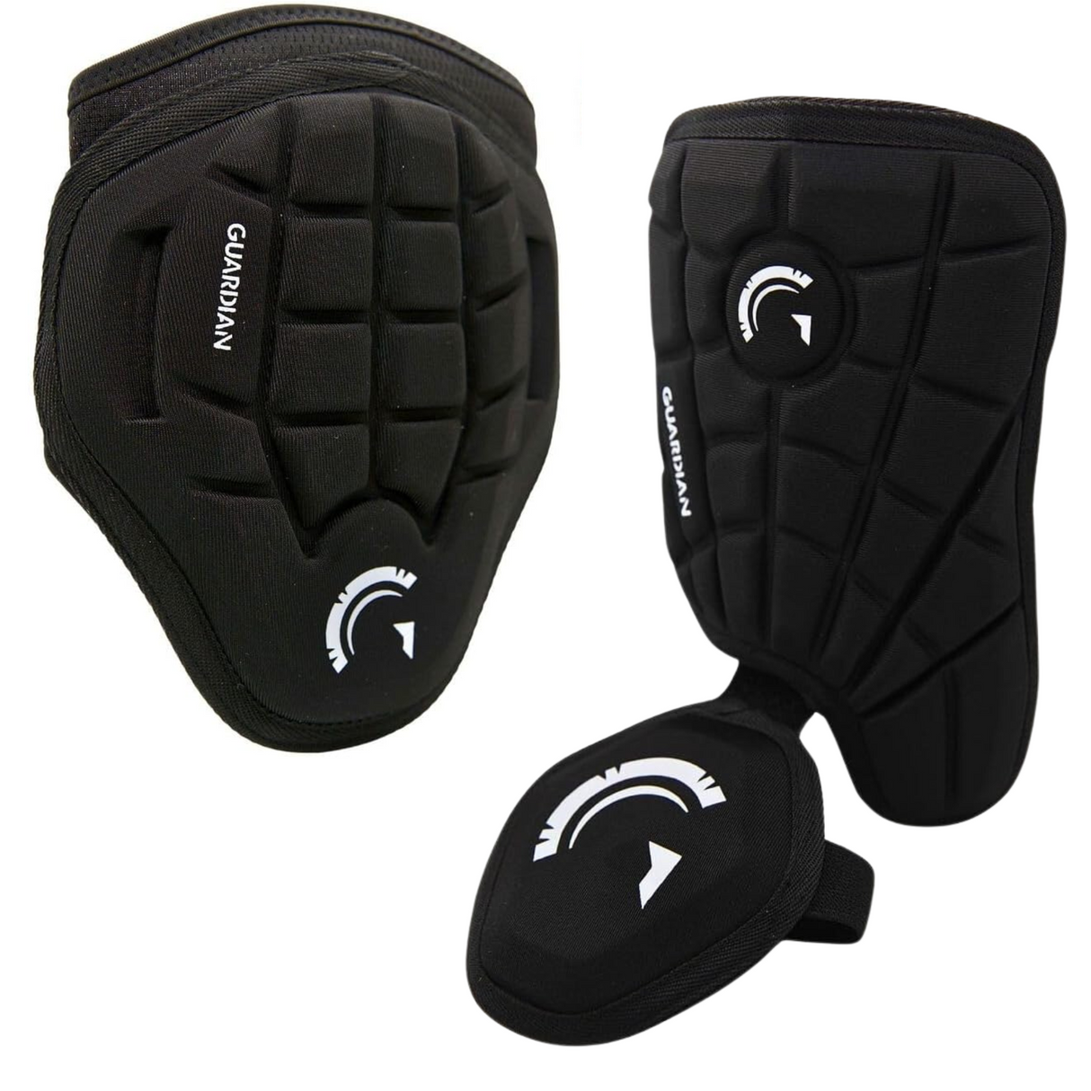 Guardian Adult Elbow Guard & Leg Guard - Baseball Protective Gear KIT (Black)