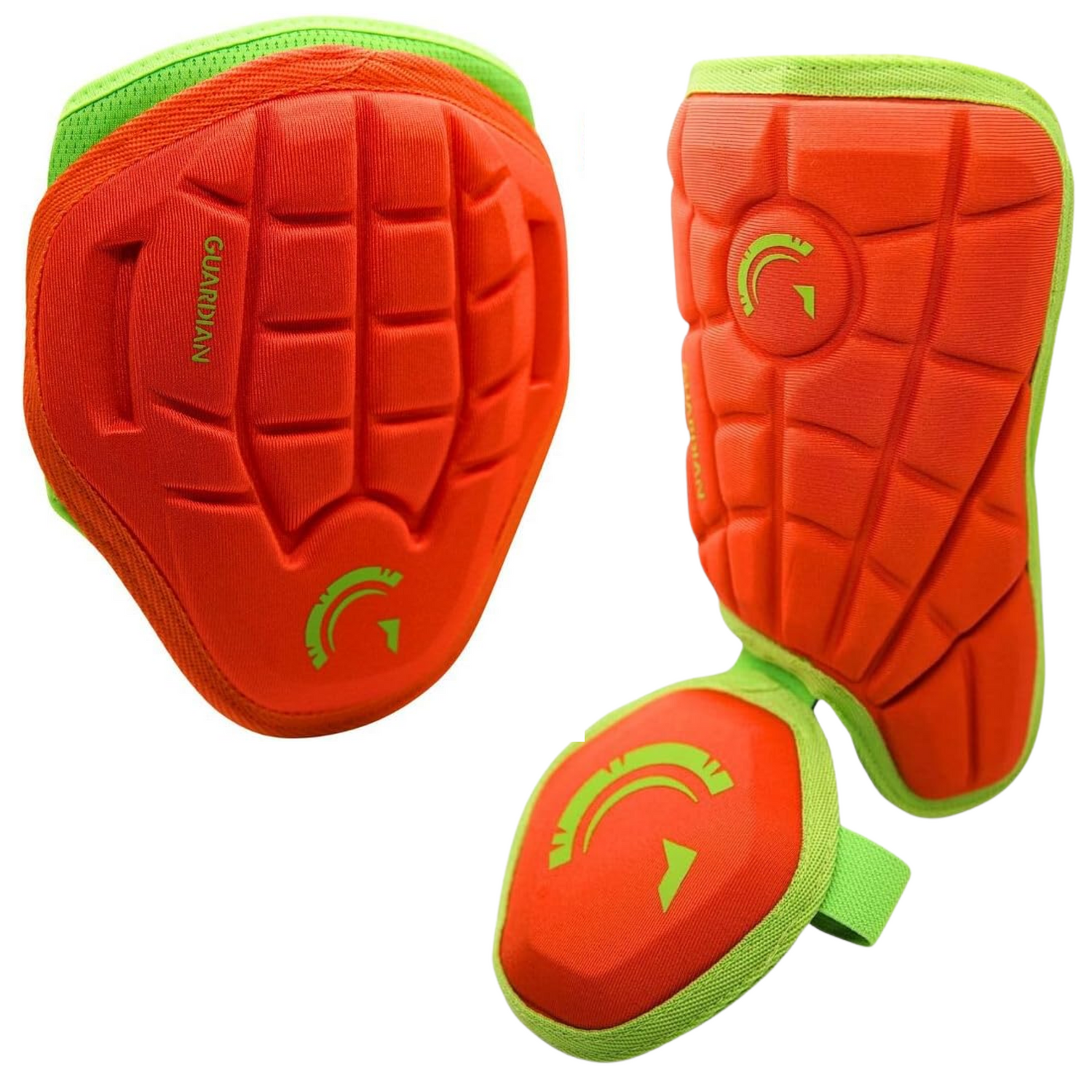 Guardian Adult Elbow Guard & Leg Guard - Baseball Protective Gear KIT (Neon Coral)