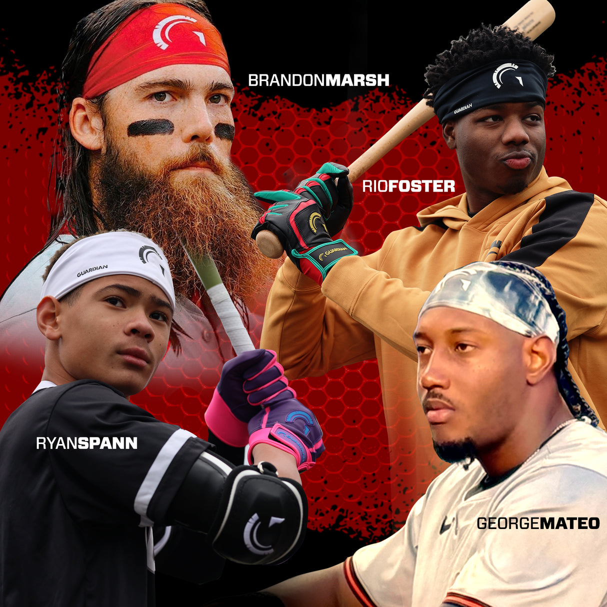Guardian Baseball Pro-Grade On Field Baseball Headband (Black/White)