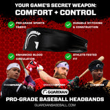 Guardian Baseball Pro-Grade On Field Baseball Headband (Black/White)