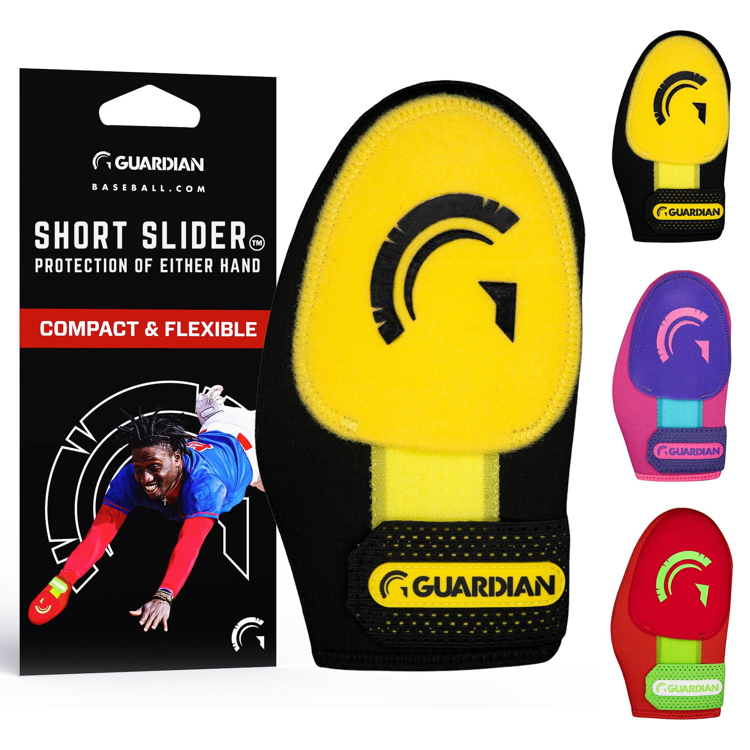 Guardian Baseball Short Baseball Softball Sliding Mitt (Black Yellow)