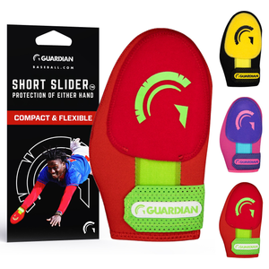 Guardian Baseball Short Baseball Softball Sliding Mitt (Red Neon Green)