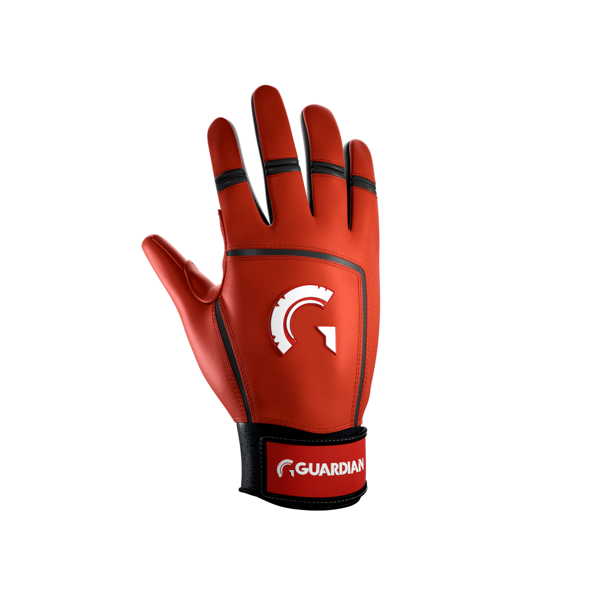 Guardian Pompey Classic Strap Sheepskin Leather Batting Gloves (Red)