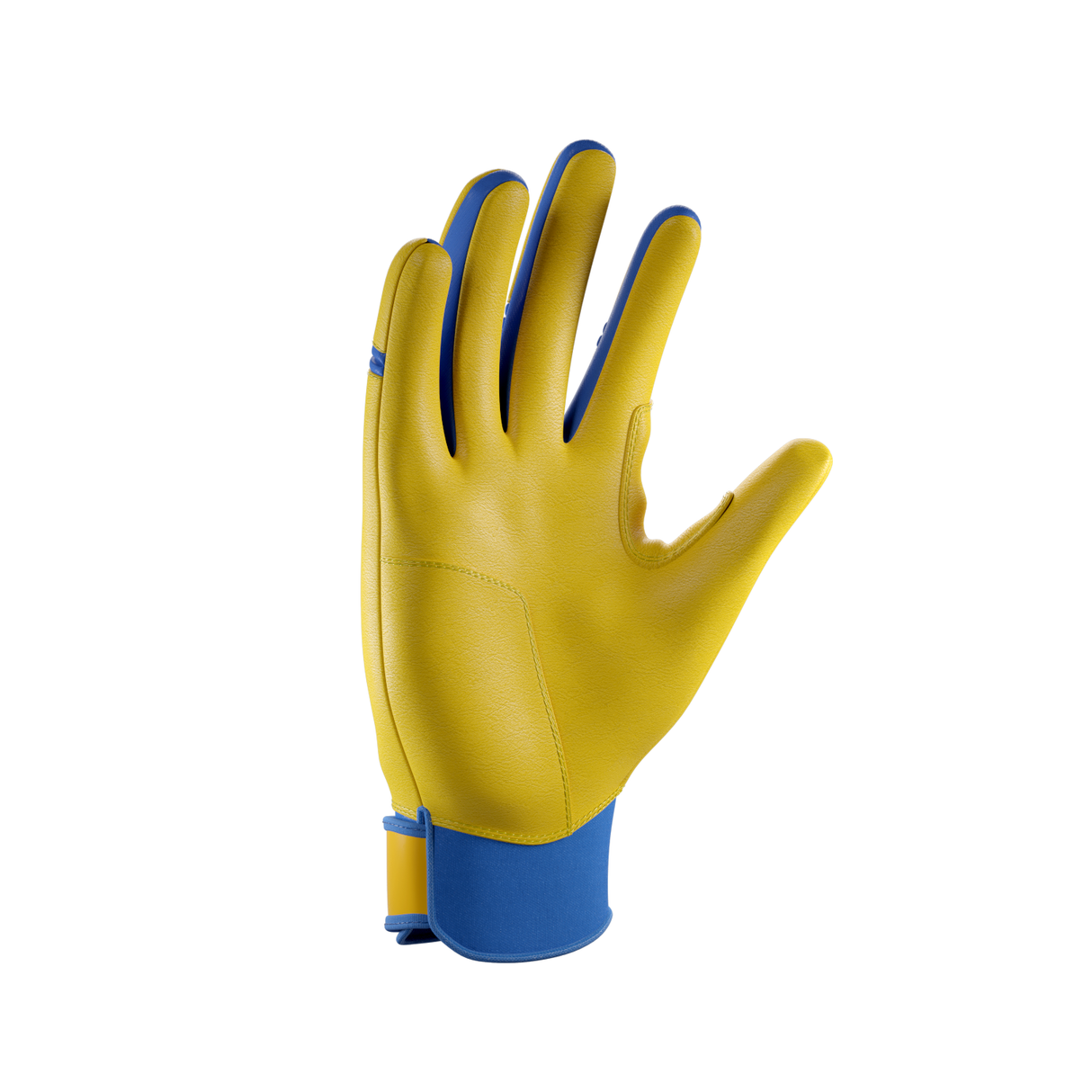 Guardian Pompey Classic Strap Sheepskin Leather Batting Gloves (Yellow Red Blue)