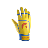 Guardian Pompey Classic Strap Sheepskin Leather Batting Gloves (Yellow Red Blue)