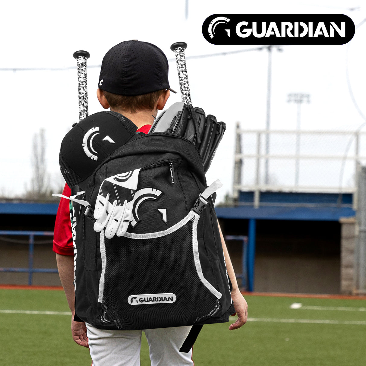 Guardian Baseball Rookie Youth Baseball Bat Bag - Boys or Girls (Black/White)