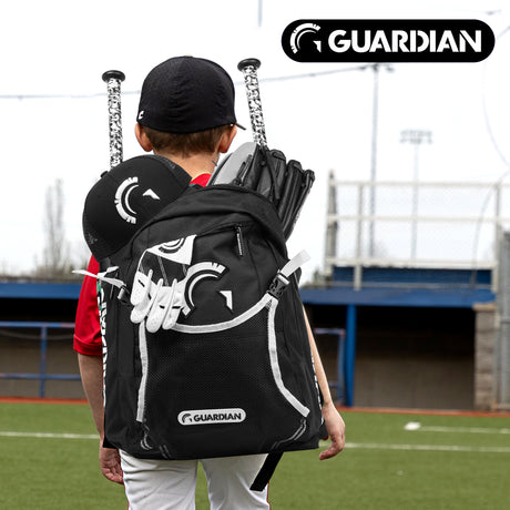 Guardian Baseball Rookie Youth Baseball Bat Bag - Boys or Girls (Black/White)