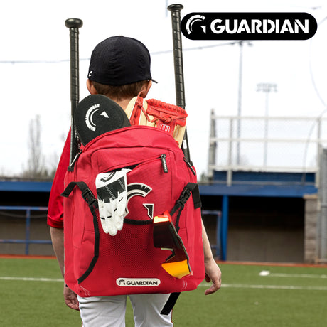 Guardian Baseball Rookie Youth Baseball Bat Bag - Boys or Girls (Red/Black)